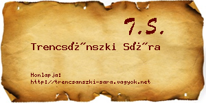 Trencsánszki Sára névjegykártya