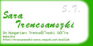 sara trencsanszki business card